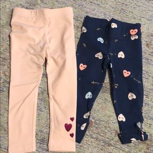 Carter’s 2t valentines day heart leggings 2 pairs